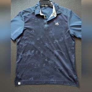🏌️‍♂️ Adidas Golf Polo | Moisture-Wicking | Size L | Geometric Navy